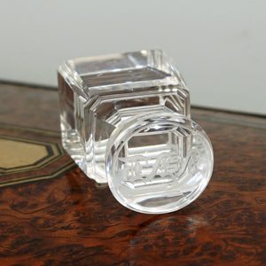 Antique Victorian Faceted Cut Rock Crystal Quartz Wax Seal, Desk Stamp