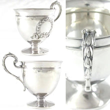 Load image into Gallery viewer, Superb Antique French Sterling Silver Tea Coffee Cup &amp; Saucer Set, Applied Decoration, 201.7g
