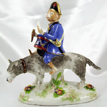 Load image into Gallery viewer, Rare French Porcelaine de Paris Circus Monkey Riding a Dog Figurine
