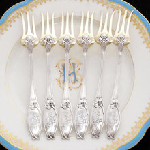 Load image into Gallery viewer, Antique 12pc Art Nouveau French Sterling Silver Dessert Flatware Set

