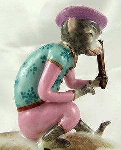 French Porcelaine De Paris Circus Monkey & Dog Figurine