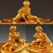 Load image into Gallery viewer, Antique French TAHAN PARIS Gilt Bronze Enamel Jewelry Casket Box, Figural

