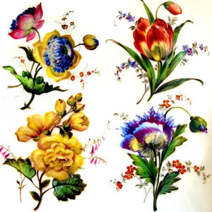 French Paris Porcelain hand painted flowers, plates antique