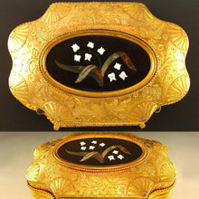 Load image into Gallery viewer, Antique French Signed Giroux Pietra Dura Gilt Bronze Ormolu Jewelry Casket Box
