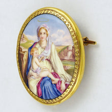 Load image into Gallery viewer, Antique French 18K Gold Enamel Miniature Portrait Brooch
