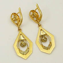 Load image into Gallery viewer, Art Deco French 18k Yellow Gold Lever Back Dangle Earrings
