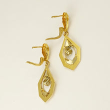 Load image into Gallery viewer, Art Deco French 18k Yellow Gold Lever Back Dangle Earrings

