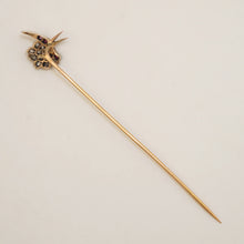Load image into Gallery viewer, Antique Victorian French 18K Gold Diamond Ruby Parrot Bird Head Stick Pin Brooch
