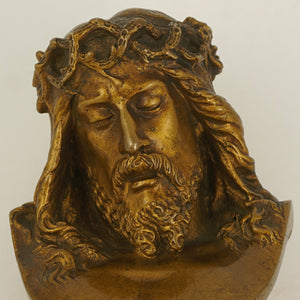 Antique French Solid Bronze Wax Seal, Bust of Jesus Christ, Desk Stamp