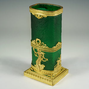 Antique French Legras Cameo Acid Etched Napoleon III era 19th century vase