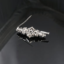 Load image into Gallery viewer, Art Deco Old Mine Cut Diamond Palladium Brooch Pin
