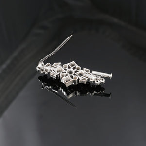 Art Deco Old Mine Cut Diamond Palladium Brooch Pin