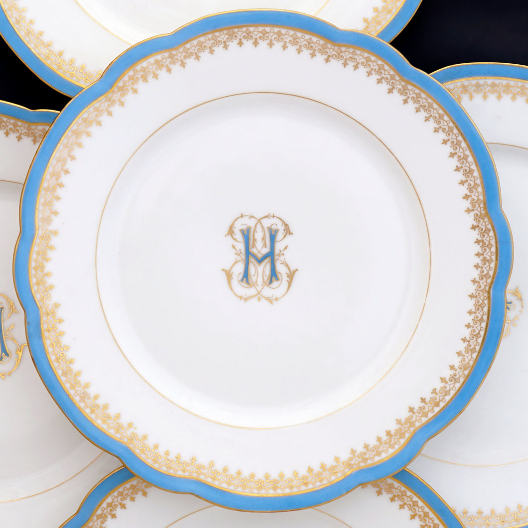 Antique French Paris Porcelain dessert plates