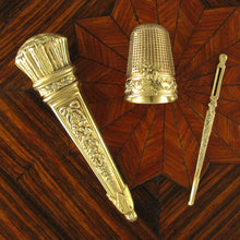 Load image into Gallery viewer, Antique French .800 Silver Gilt Vermeil Sewing Embroidery Set
