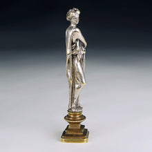 Load image into Gallery viewer, Antique French Silvered Bronze Wax Seal Desk Stamp Classical Lady
