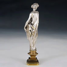 Load image into Gallery viewer, Antique French Silvered Bronze Wax Seal Desk Stamp Classical Lady
