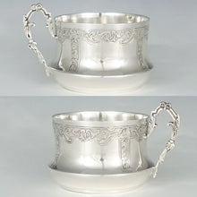 Load image into Gallery viewer, Antique French Sterling Silver Cup &amp; Saucer Set

