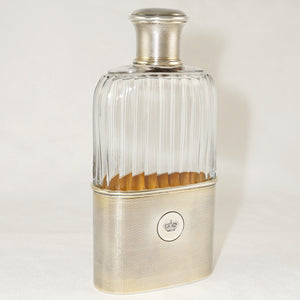 Antique French Sterling Silver Liquor Whiskey Hip Flask by Gustave Keller