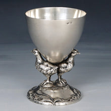 Load image into Gallery viewer, Antique French .800 Silver Egg Cup, Figural Hen Chickens
