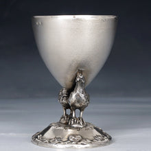 Load image into Gallery viewer, Antique French .800 Silver Egg Cup, Figural Hen Chickens
