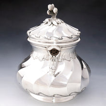 Load image into Gallery viewer, Antique French Sterling Silver Teapot / Coffee Pot, Spiral Fluted, Pierre Quielle
