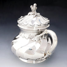 Load image into Gallery viewer, Antique French Sterling Silver Teapot / Coffee Pot, Spiral Fluted, Pierre Quielle
