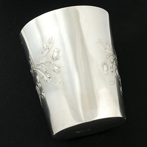 Antique French Sterling Silver Tumbler Cup, Thistle Pattern