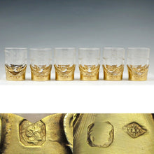 Load image into Gallery viewer, Boxed Set of 6 Art Nouveau French Sterling Silver Shot Glasses
