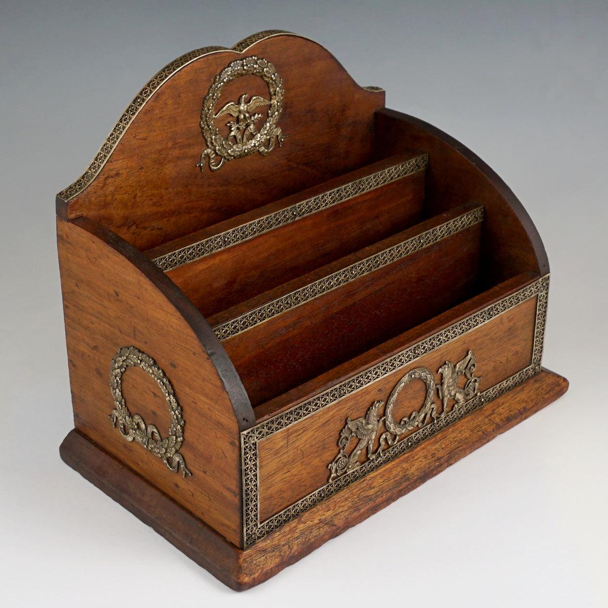 French Letter Rack Antique French Empire Wood Letter Rack, Stationery Holder Stand – The ...