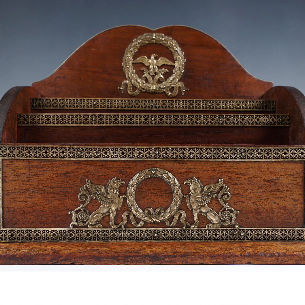 Antique French Empire Wood Letter Rack, Stationery Holder Stand – The ...