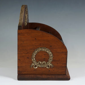 Antique French Empire Wood Letter Rack, Stationery Holder Stand