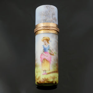 Antique Hand Painted Porcelain Scent Perfume Bottle