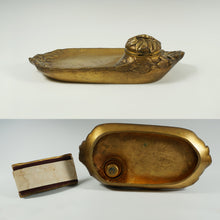 Load image into Gallery viewer, Art Nouveau French Bronze Inkstand, Inkwell &amp; Blotter Set, Signed L.Levee
