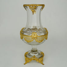 Load image into Gallery viewer, Antique French Gilt Bronze Ormolu Empire Style Glass Vase
