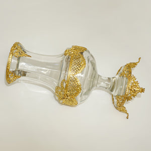 Antique French Gilt Bronze Ormolu Empire Style Glass Vase