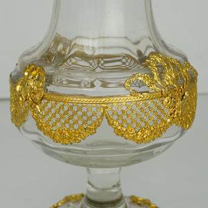 Antique French Gilt Bronze Ormolu Empire Style Glass Vase
