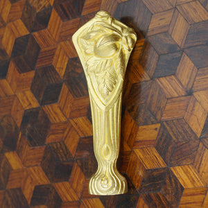 Antique French Signed Gilt Bronze Figural Wax Seal, Desk Stamp