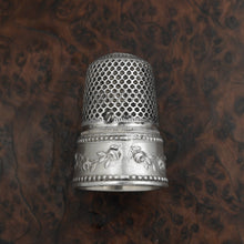 Load image into Gallery viewer, Vintage French .800 Silver Sewing Thimble, Love Birds &amp; Roses
