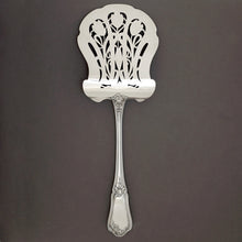 Load image into Gallery viewer, Antique French Sterling Silver Asparagus Server, Art Nouveau Tulip Flowers, Engraved &amp; Pierced

