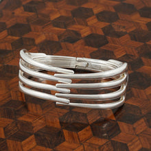 Load image into Gallery viewer, French Sterling Silver Fork Cuff Bracelet Bangle, Artisan Jewelry
