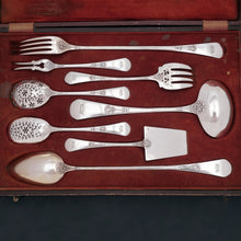 Load image into Gallery viewer, Antique French Sterling Silver 8pc Dessert / Hors d&#39;Oeuvre Set, Heraldic Crown
