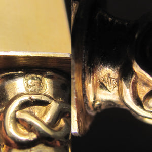 Antique French Silver Gilt Vermeil Knife Set of 18 Knives, Gordian Knot