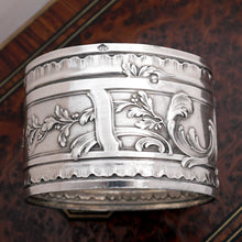 Load image into Gallery viewer, Antique French Sterling Silver Napkin Ring Belle Epoque Leaves &amp; Berries
