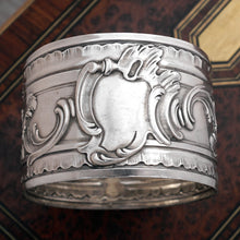 Load image into Gallery viewer, Antique French Sterling Silver Napkin Ring Belle Epoque Leaves &amp; Berries
