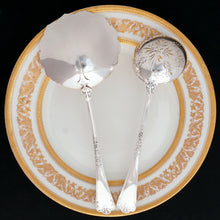 Load image into Gallery viewer, PUIFORCAT Antique French Sterling Silver FER DE LANCE Strawberry Server &amp; Sugar Sifter Spoon Set
