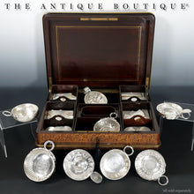 Load image into Gallery viewer, Antique French Sterling Silver Tastevin Wine Taster Sommelier Cup, 1868 Coin
