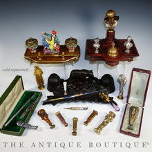Load image into Gallery viewer, Antique French Chinoiserie Lacquer Wood &amp; Porcelain Figurine Gilt Bronze Inkwell
