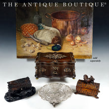 Load image into Gallery viewer, Antique Black Forest Hand Carved Wood Jewelry Box, Figural Pheasant / Grouse Game Bird, Lock &amp; Key
