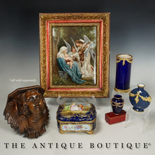 Load image into Gallery viewer, Antique French Hand Painted Porcelain Jewelry Box Cobalt Blue &amp; Gilt Enamel
