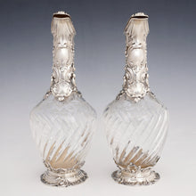 Load image into Gallery viewer, Antique French sterling silver wine decanters
